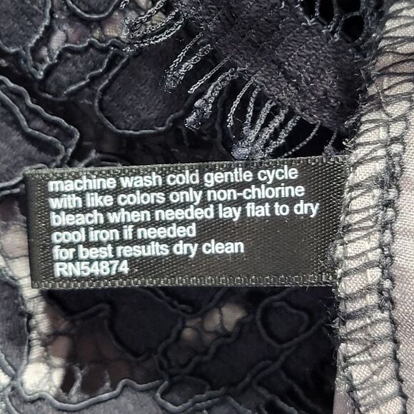 The Limited Black Dress Preppy Lace Midi Stretch Short Sleeves NEW Women Size 2 - Picture 9 of 10